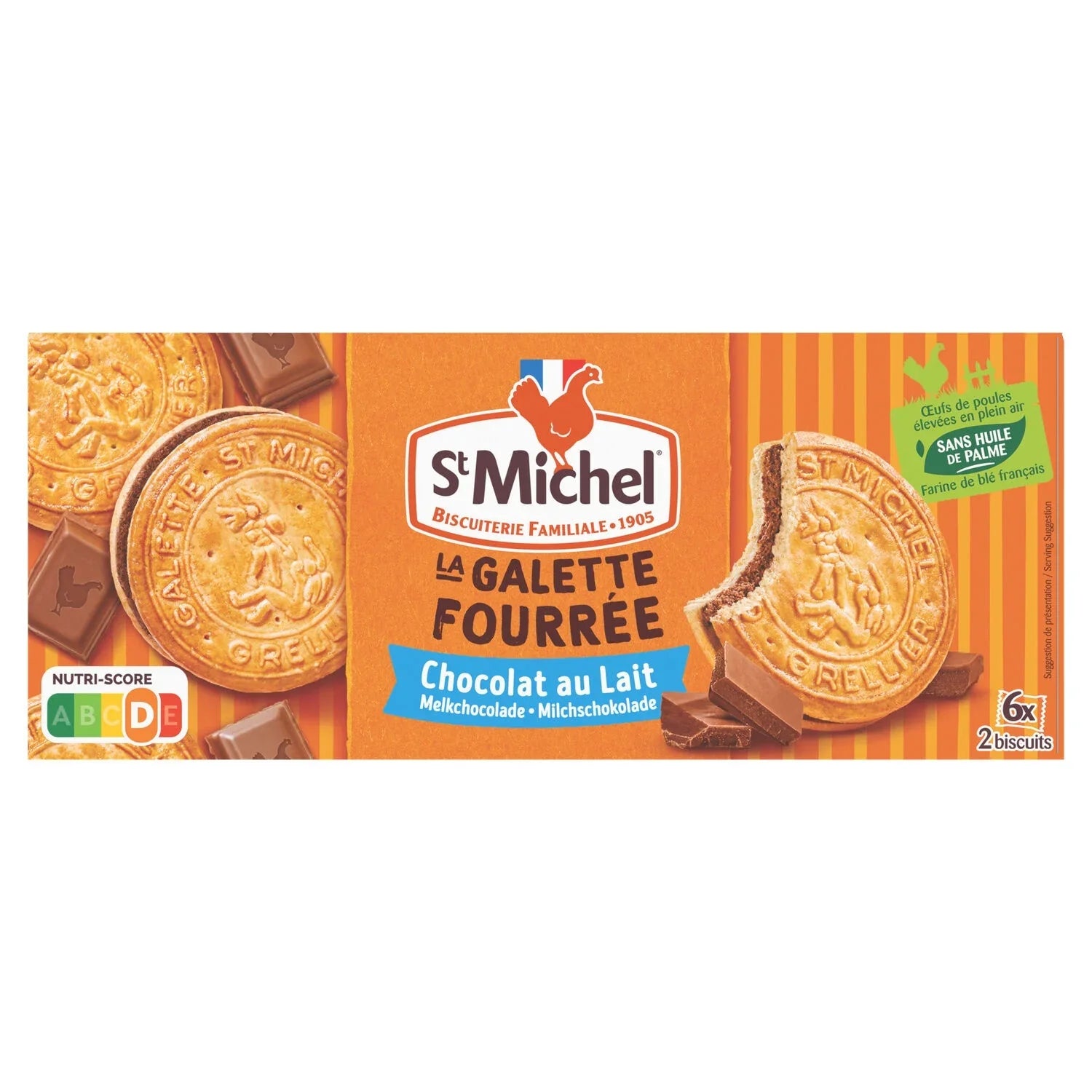 Biscuiți umpluți cu ciocolată cu lapte 240g – St Michel