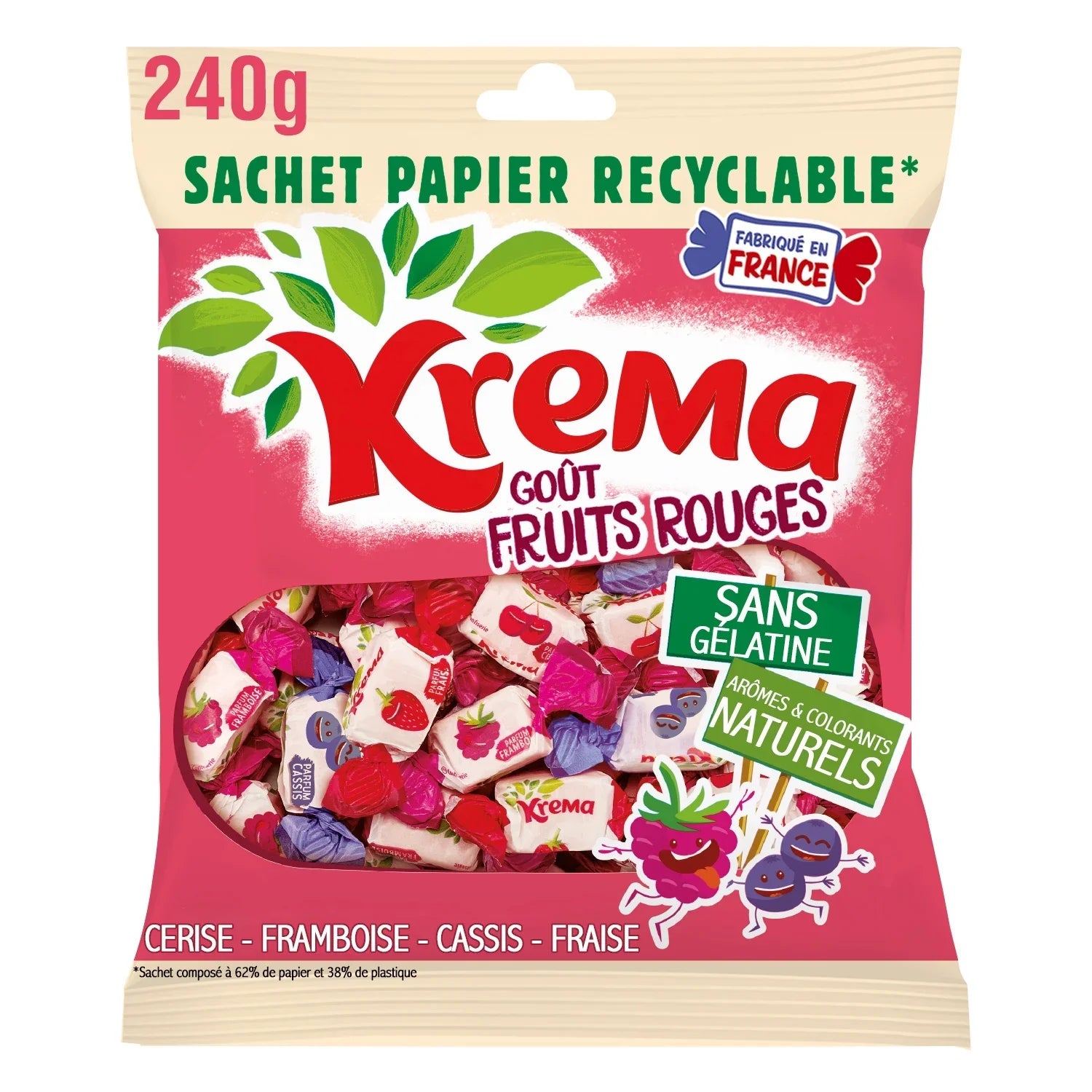 Bomboane fructe roșii Krema 240g