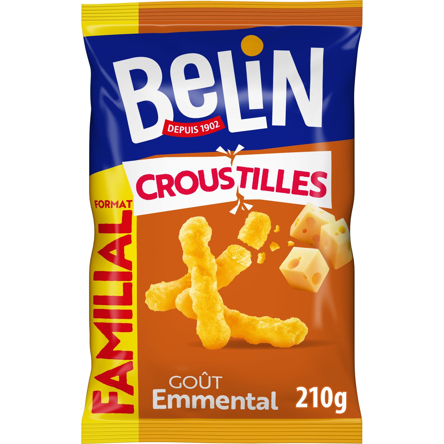 Biscuiți aperitiv crocanți cu Emmental 210g – Belin