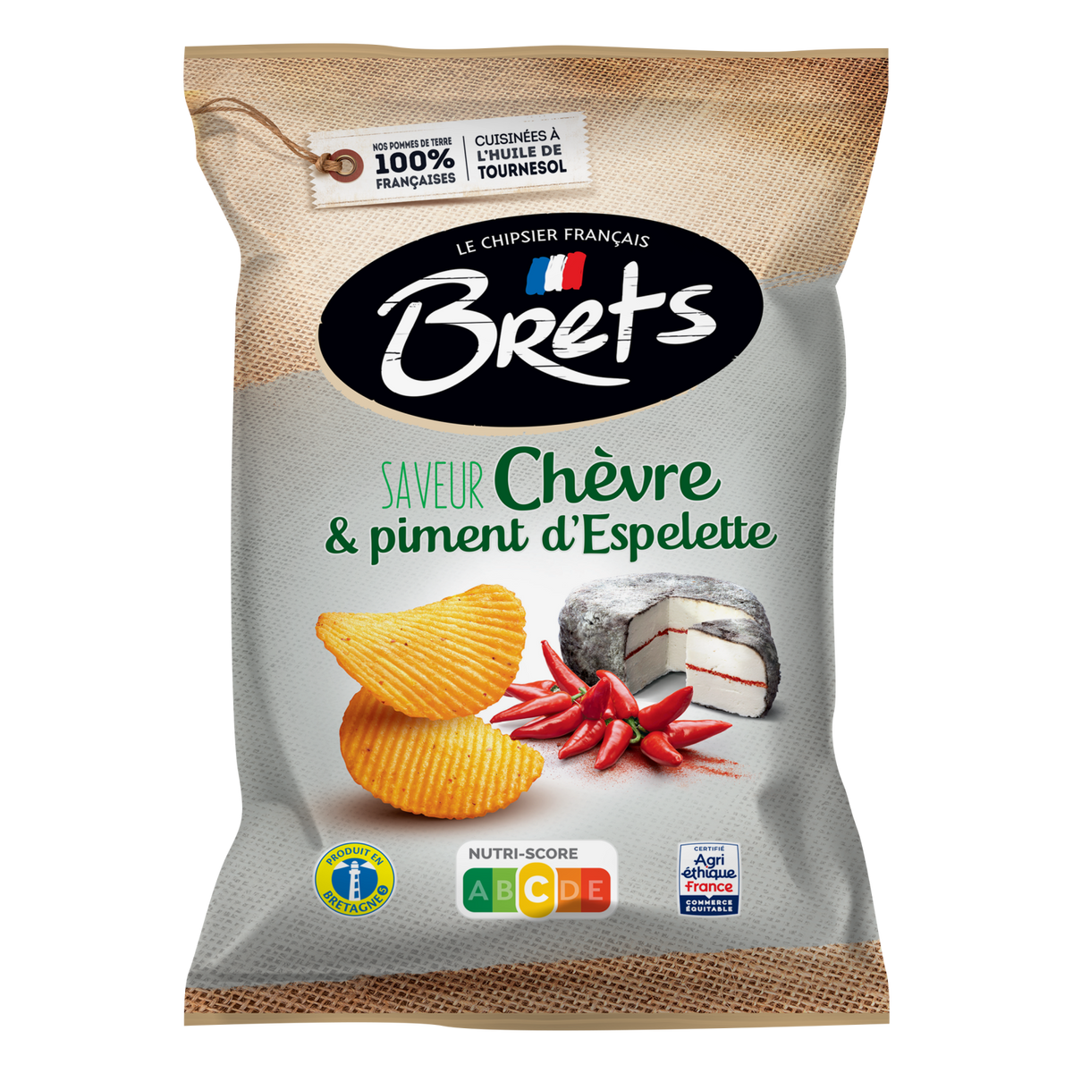 Chipsuri Capră & Ardei Espelette 125g - BRET'S